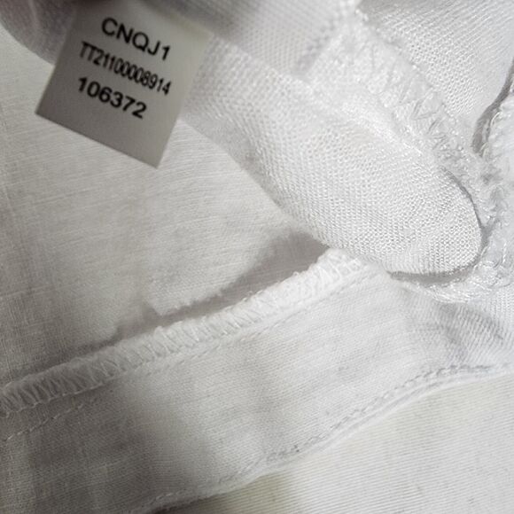 Time and Tru Womens Tank Top Size XXXL 22 Swing V Neck Linen Blend White Relaxed - Picture 9 of 10